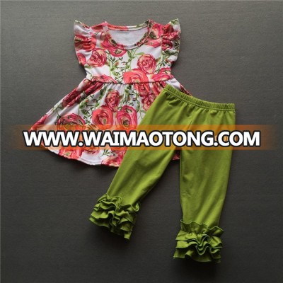 Free Shipping Boutique Wholesale Kids Clothing Sets with Ruffles