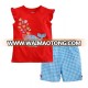 100%cotton girls t shirt suit sweetgirls sets high quality kids clothes